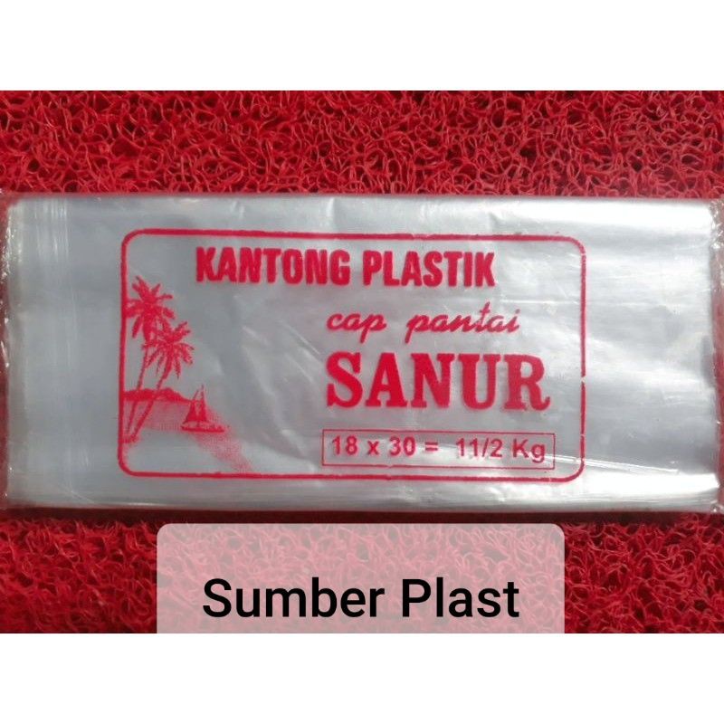 

plastik sanur 1 1/2kg ukuran 18 x 30 bening