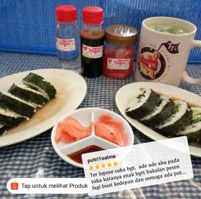 Paket Bahan Sushi Tipe 5 Halal Nori Cuka Bambu Gari Shoyu Jahe jepang gari soy sauce Vinegar seaweed red ginger