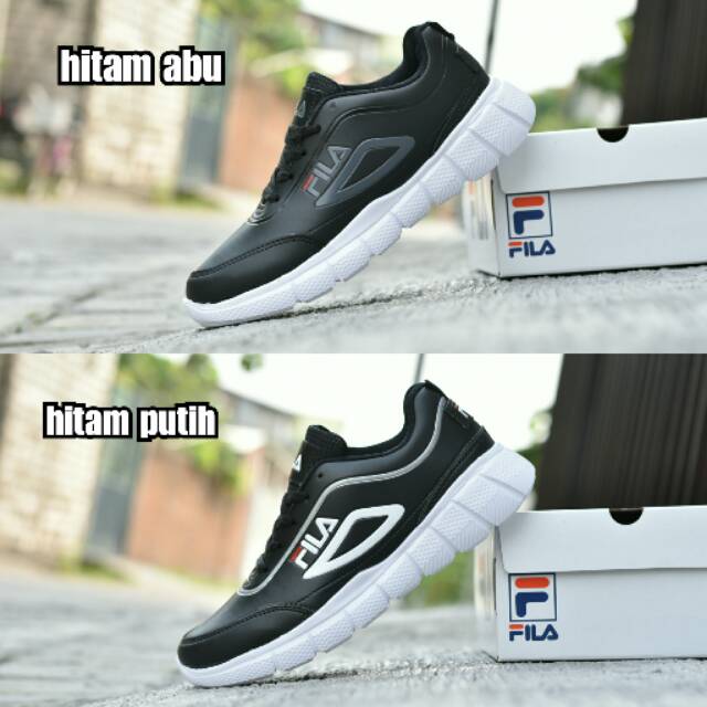 Sepatu Sport Fila Disruptor Running Hitam Abu Hitam Putih Sneakers Casual Olahraga Pria