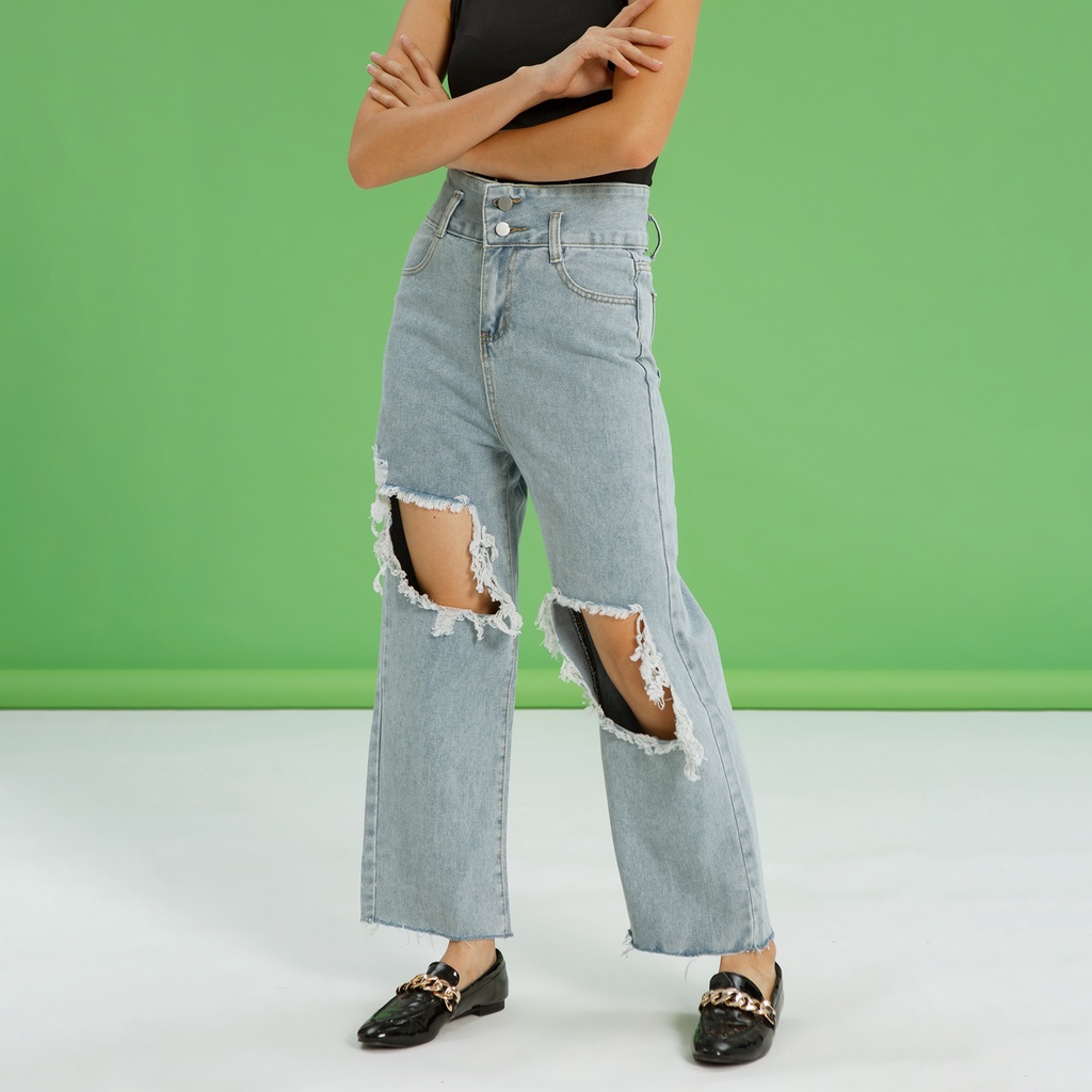 Jeans 65320 - HW RIPPED LOOSE JEANS