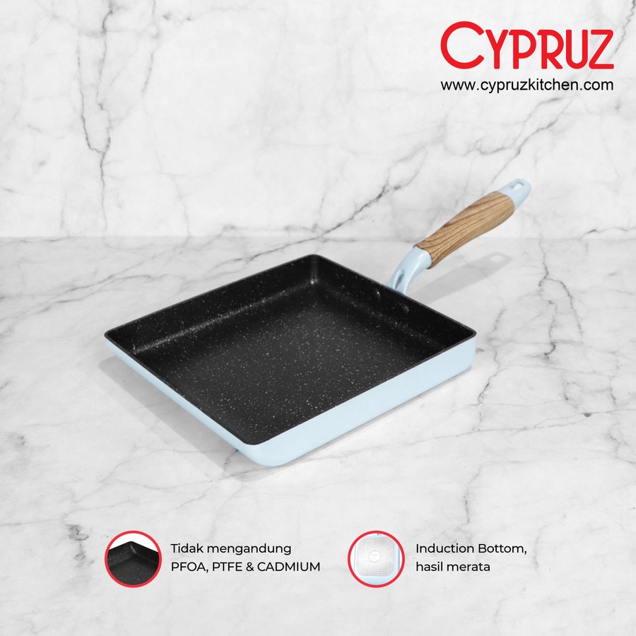 Tamagoyaki Egg Pan 20 cm Color Series Cypruz FP-0737 Wajan Induksi