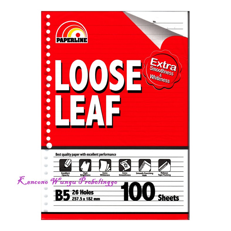 

Isi Binder Looseleaf Paperline B5 100 lembar