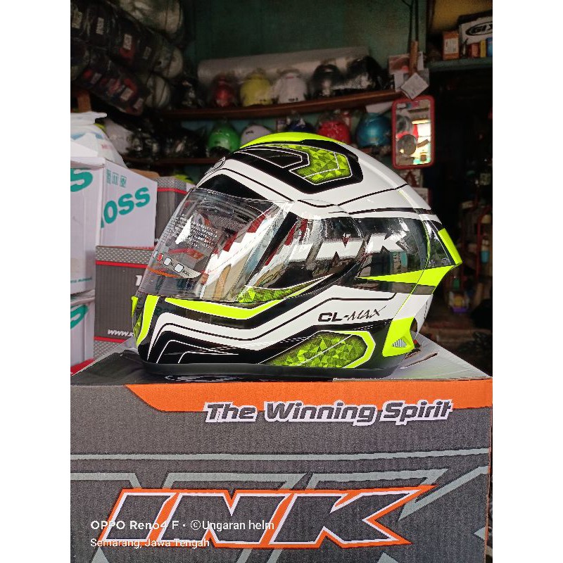 Helm INK CL Max Seri 5 yellow Fluo Full Face Merah Orange Ori INK