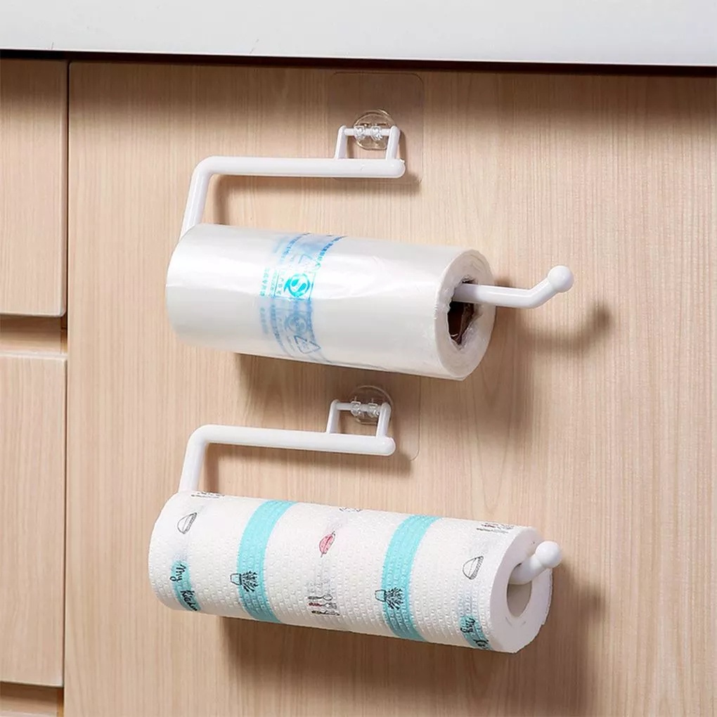 1pcs Adjustable Self-adhesive Toilet Plastic Paper Roll Towel Holder