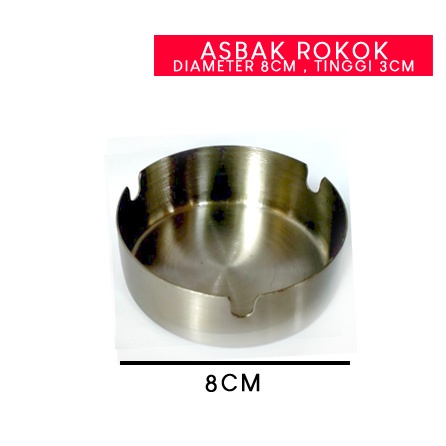 Asbak BULAT TEBAL Tempat Abu Rokok Roko Stainless Steel (ALT22)