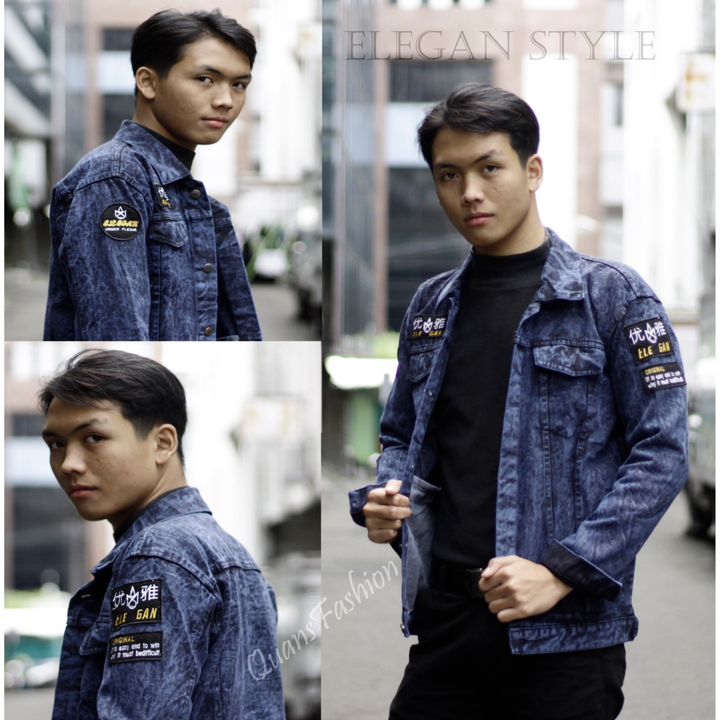 Jaket Jeans pria Sanwash Original/ jaket Denim pria denim sandwash,hitam,bioblitz,biothink