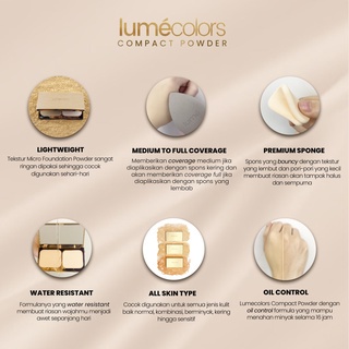 (Free Emas) Lumecolors Bedak padat Compact Powder Two Way Cake Pore Blurring Effect with Oil Control - FAIR