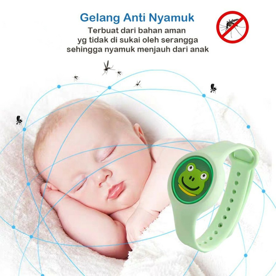 Gelang Nyamuk LED Nyala Lampu  Anak / Bayi Motif Kartun Karakter Lucu - Jam Tangan Silikon