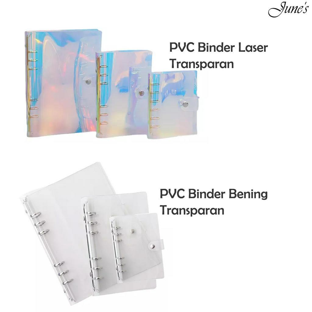 Binder Clear Transparent Binder A5/16/A7 Notebook Laser PVC Cover 6 Ring