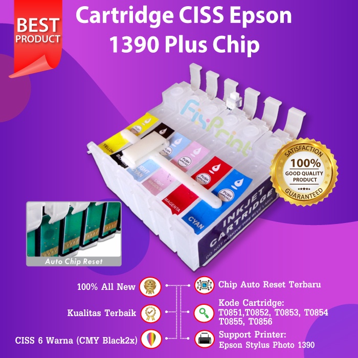 Cartridge CISS Epson 1390 New, CISS Infus Printer Stylus Photo R1390 1390