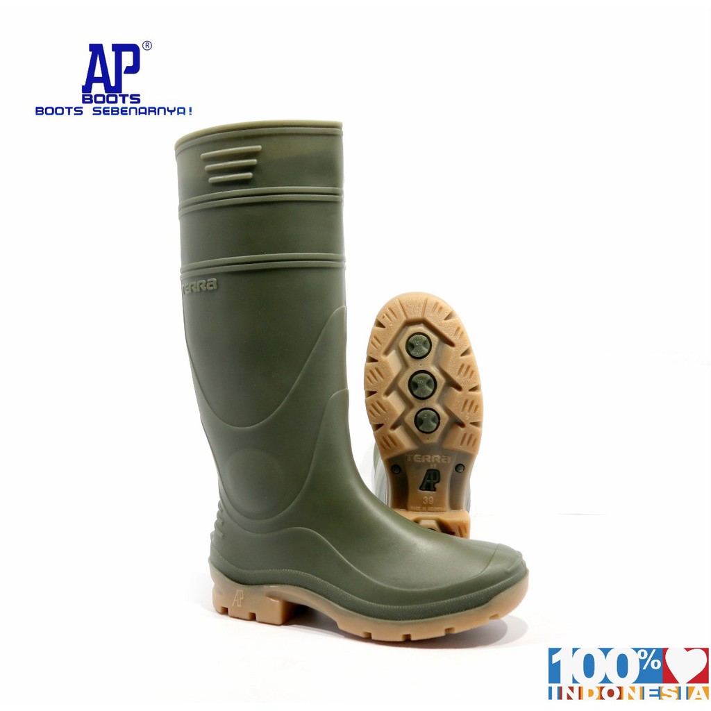 AP TERRA GREEN 39-42 - SEPATU BOOT SAFETY KARET -  AP BOOTS