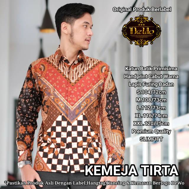 Kemeja Batik Lengan Panjang/Hem Batik Lengan Pendek TIRTA