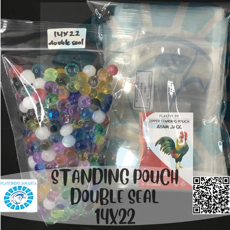 STANDING POUCH DOUBLE SEAL 14x22 50lembar