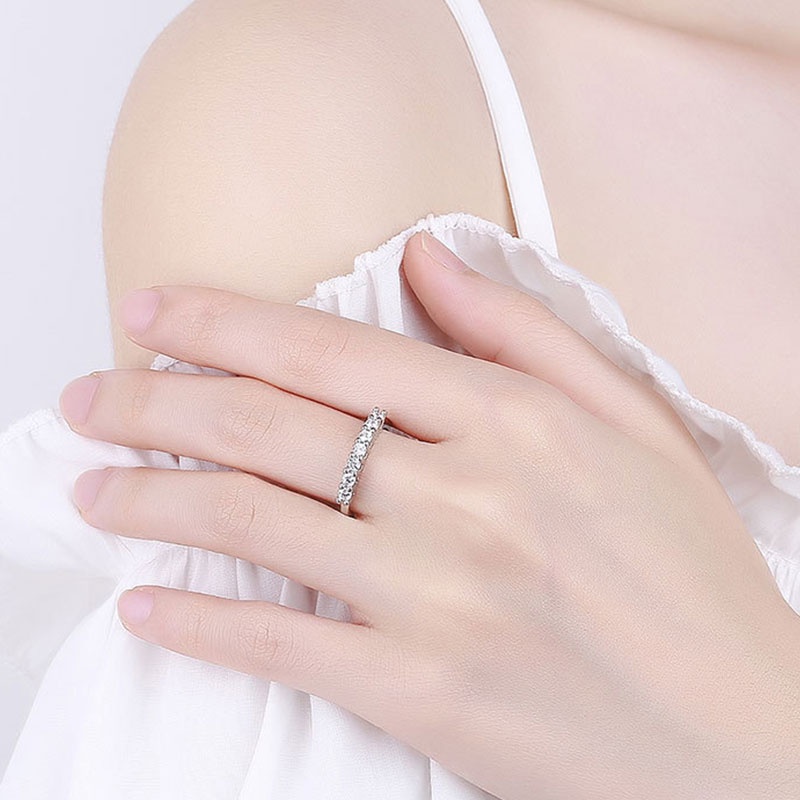 1 Pc Cincin Berlian Fashion Sederhana Dapat Disesuaikan Berlian Kristal Cincin Ulang Tahun Pertunangan Perhiasan Wanita - ol