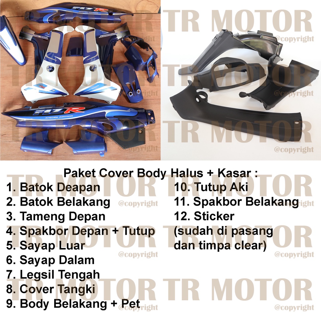 Cover Body Fizr F1zr Caltex Biru Putih Full Set Halus Cover Bodi Yamaha Fiz r