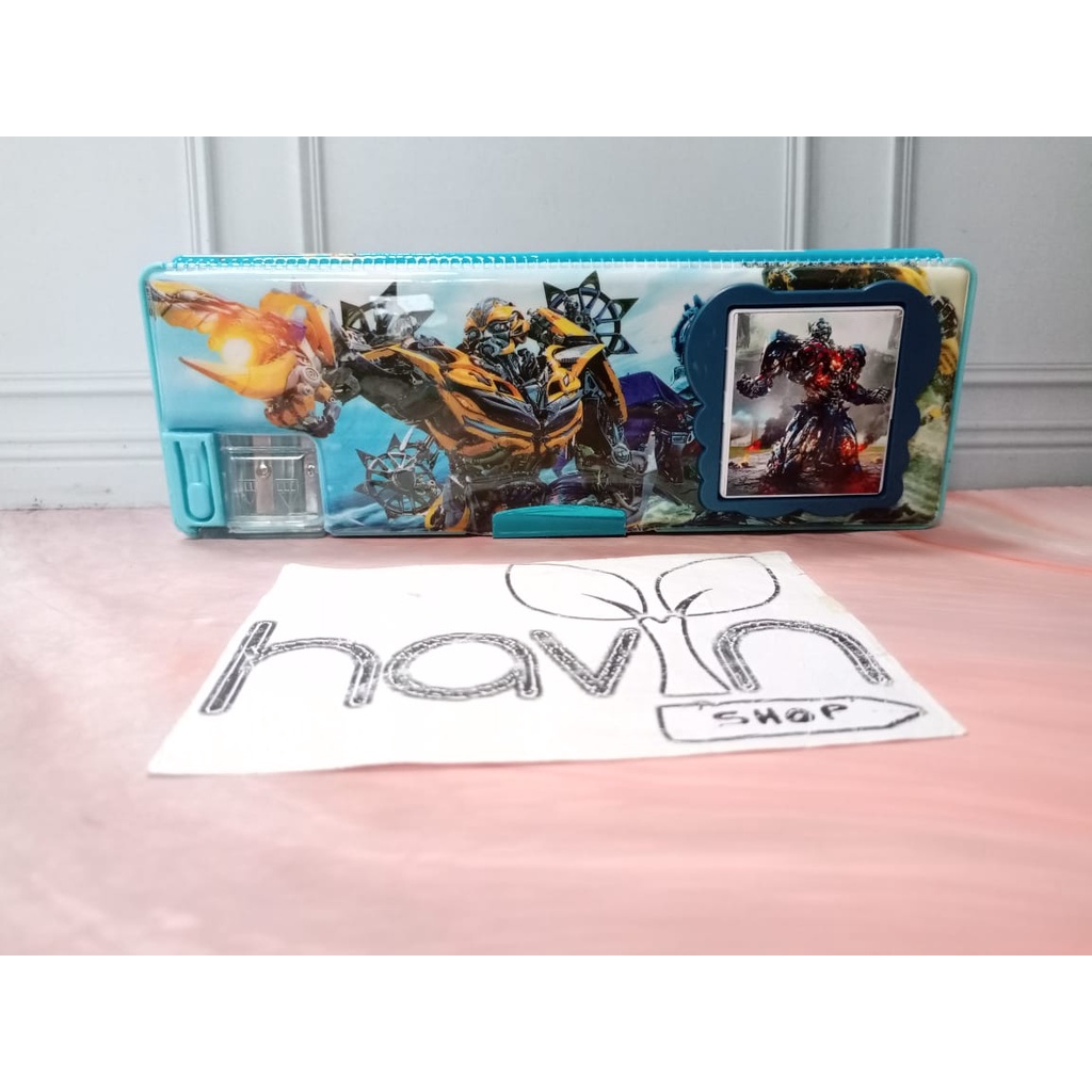 kotak pensil ada kalkulator/pencil case KALKULATOR/TEMPAT PENSIL MAGNET KALKULATOR-TRANSFORMERS makal
