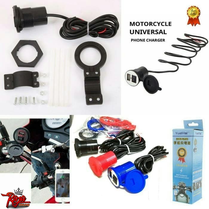 Motorcycle Phone Charger Aki Motor HP Fast Charging