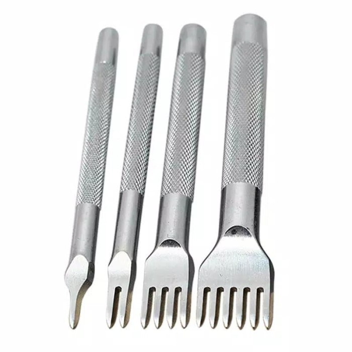 

RKY Lacing Stitching hole punch 1 set isi 4 pcs prong leather tools BURUAN