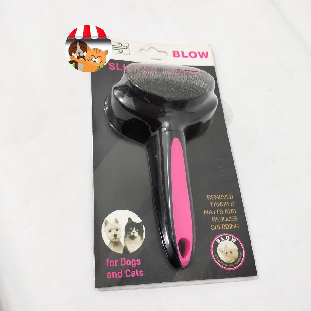 SISIR Kucing Anjing Kelinci BLOW OVAL SLICKER BRUSH