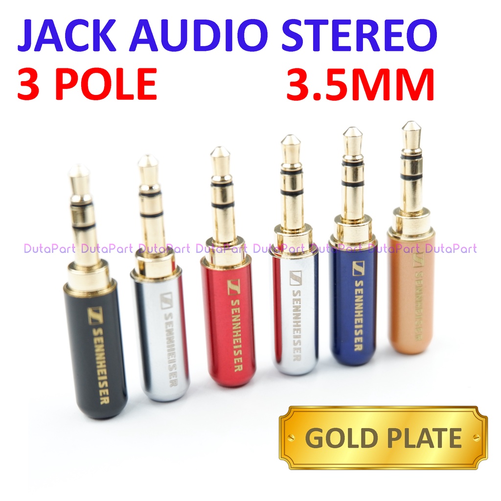 Jack Audio Mini Stereo 3.5mm Plug Aux 3.5 mm 3 Pole Jalur Gold Plate