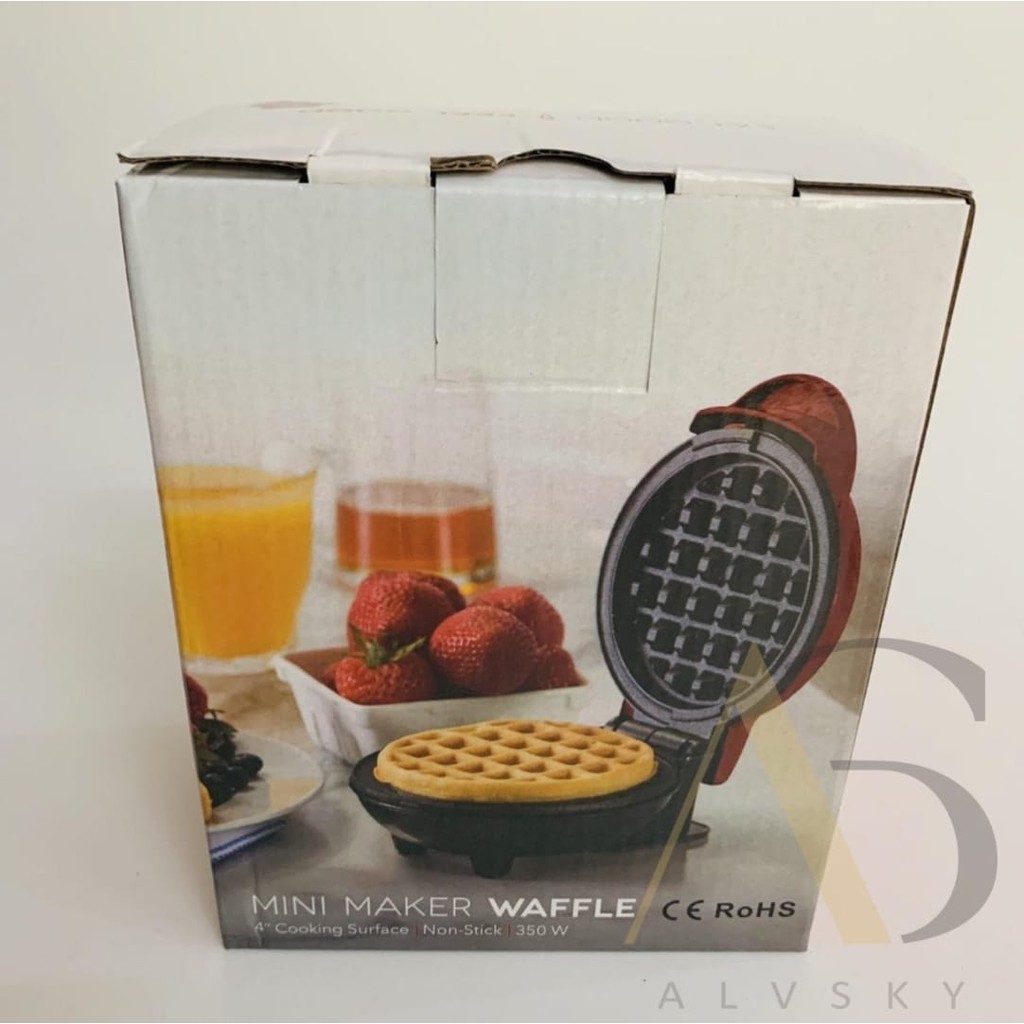 MINI MAKER WAFFLE ELEKTRIK / MESIN PEMBUAT WAFFLE PIZZA MINI NON STIK PANCAKE BENTUK BULAT