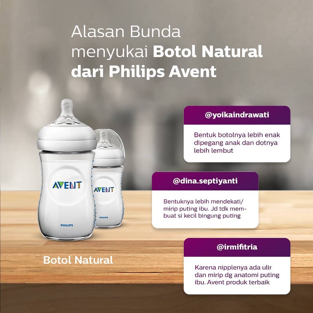 Avent Natural Botol Susu 125 ml dan 260 ml Twin 4 Oz &amp; 9 Oz Philip Philips (JUAL SATUAN)