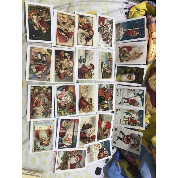 

POSTCARD KARTU POS SET NATAL CHRISTMAS SANTA CLAUS RETRO VINTAGE