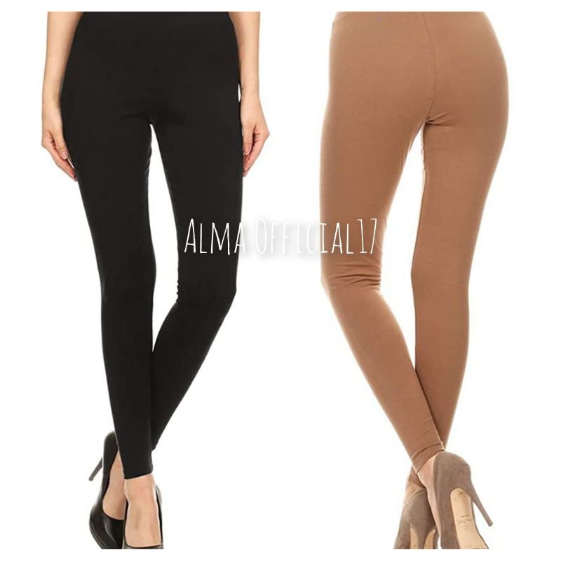 Legging Bahan Spandex/Licin Polos Premium Ukuran Standar dan Jumbo