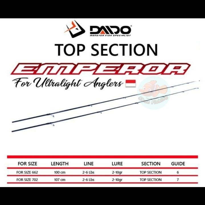 Top Section Daido Emperor Original Part / Ujung Joran Daido Emperor 662 dan 702