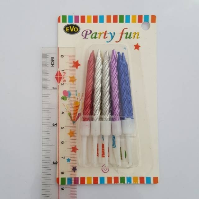 LILIN ULTAH LILIN ULANG TAHUN WARNA WARNI GLITTER EVO PARTY FUN 10BT