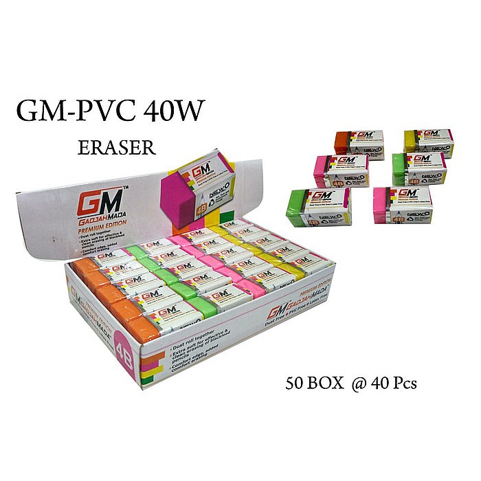 

Penghapus Pensil Eraser Kecil Putih 4B Premium GM PVC 40 M Alat Tulis - Bu493