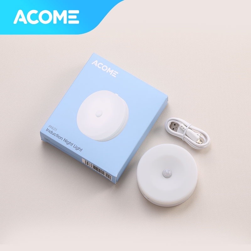 ACOME Induction Night Light ANL01 Lampu Sensor Otomatis White - Garansi 1 Tahun