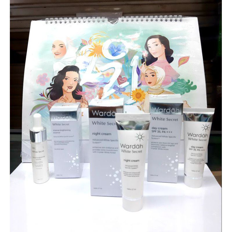 PAKET GLOWING SKINCARE WARDAH  white secret 3in1