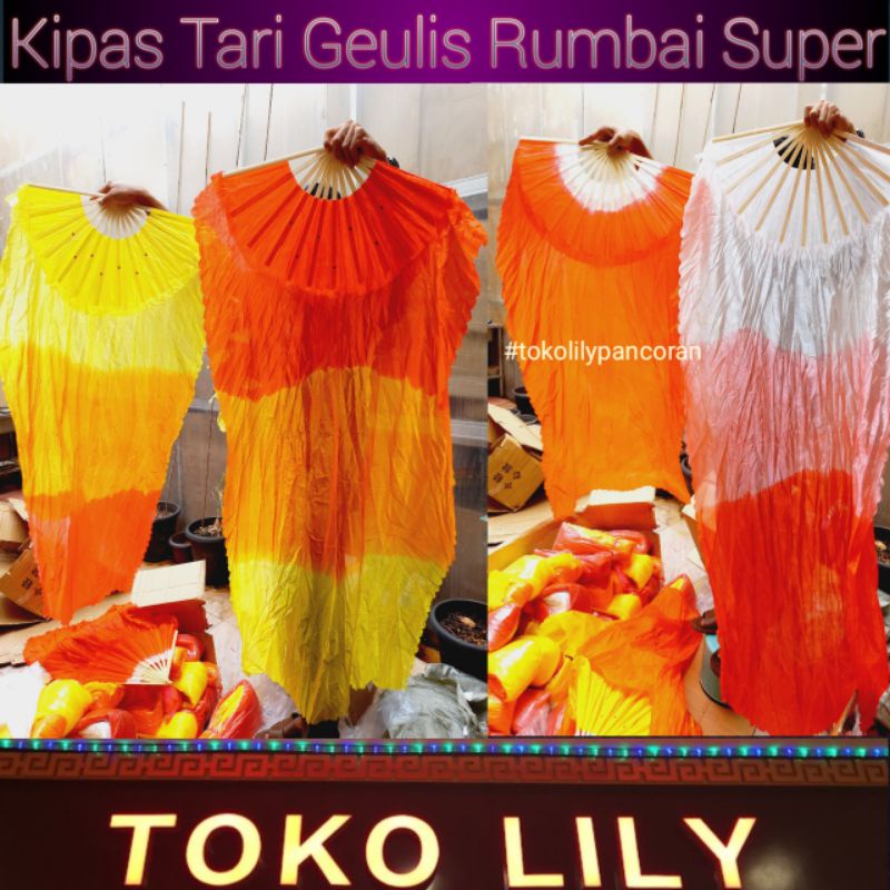 Kipas Rumbai Belly Dance / Kipas Tari Rumbai Geulis Super / Kipas Menari Rumbai Panjang