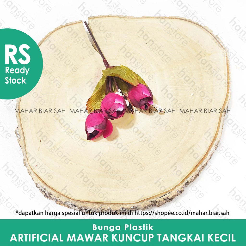 1 Pcs Bunga Artificial Mawar Kuncup Tangkai Kecil / bunga dekorasi mahar / bunga plastik / SHABBY-Maroon