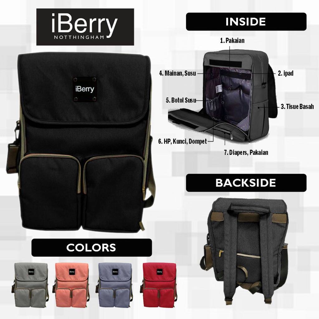 NEW iBerry Notthingham Diaper Bag