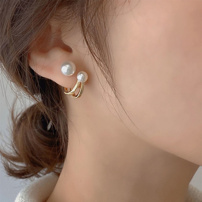 Anting Mutiara Gaya Retro Perancis Untuk Wanita