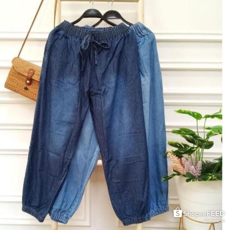 CELANA JOGGER JEANS CEWEK PANJANG ( JUMBO XXXL FIT TO BB 80 KG ) CELANA JOGER WANITA PANJANG/JOGGER 