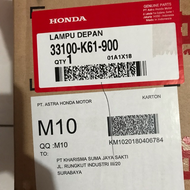 Reflektor assy Lampu depan Honda Beat Pop dengan dop lampu ori 33100 K61 900