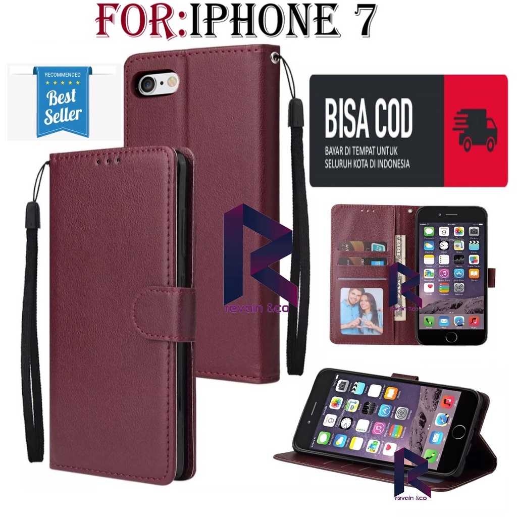 FLIP COVER IPHONE 7 CASING FLIP WALLET LEATHER KULIT PREMIUM SARUNG BUKA TUTUP FLIP CASE IPHONE 7