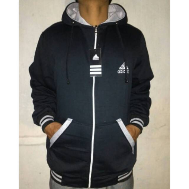 Jaket adidas simple bordir jumbo ( hitam,abu, navy)