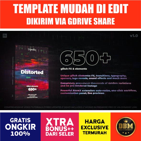 AtomX - Glitch Pack V1 - After Effect (Extension)