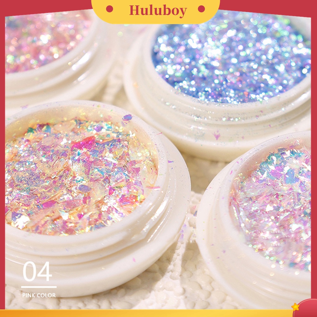 Huluboy Huluboy♡ Payet Glitter Portable Warna-Warni Untuk Nail Art