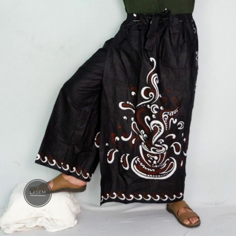 SARUNG CELANA DEWASA - FASHION MUSLIM PRIA - MOTIF CANGKIR KOPI COKLAT