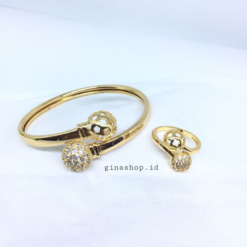 Gelang Bangkok Wanita Emas 18k Anti Karat Gelang Kobra Satuset Cincin Gelang Termurah BEST SELLER