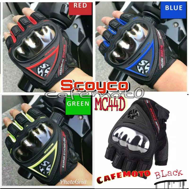 Sarung Tangan Scoyco MC44D Gloves MC-44D Half Finger Jari Pendek Setengah