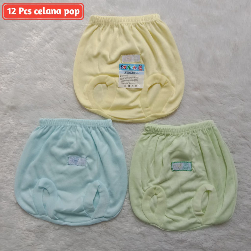 Celana Pop Bayi 1 Lusin 0-3 Bulan Bahan Halus Dan Lembut