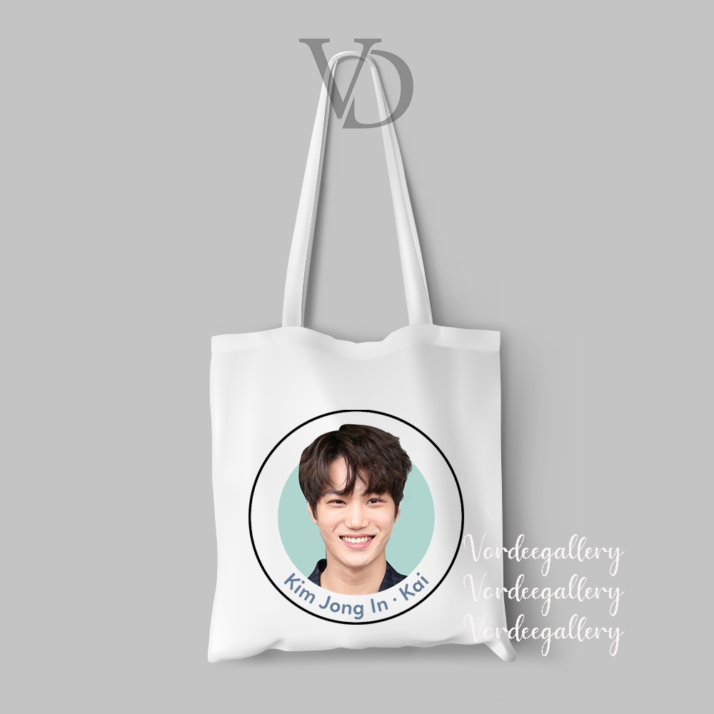 TOTE BAG BAHAN KANVAS MOTIF exo fanart  face / korean TOTEBAG / TAS BELANJA