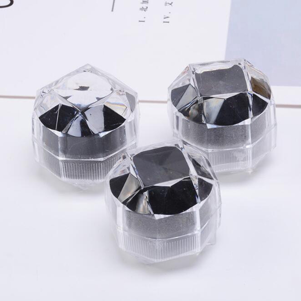 Kotak Penyimpanan Cincin Anting Bahan Akrilik Transparan 3 Warna Untuk Hadiah Pernikahan