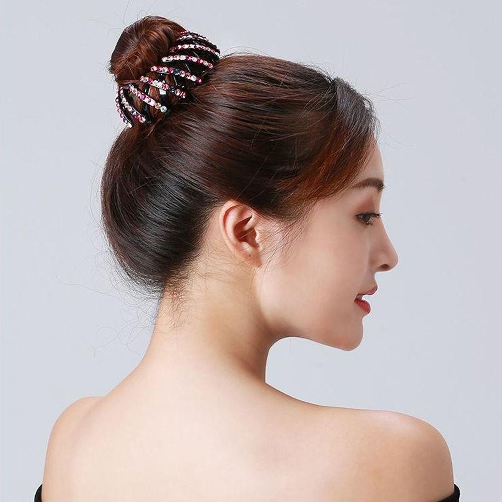 Agustina Bird Nest Bun Maker Jepit Rambut Aksesoris Rambut Curler Roller Alat Stretch Akrilik Untuk Wanita Ponytail Holder